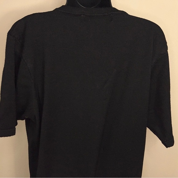 2XL VINTAGE BLACK KNIT SHORT SLEEVE TOP VNECK VICTORIA JONES - Picture 6 of 12